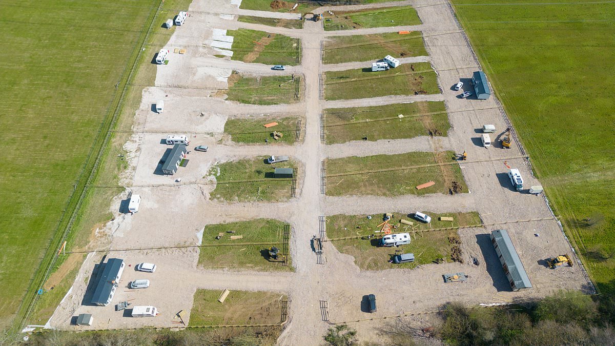 Traveller families move in after Easter holiday land grab: Up to a dozen caravans set up illegal camp after concreting over village field during four day weekend