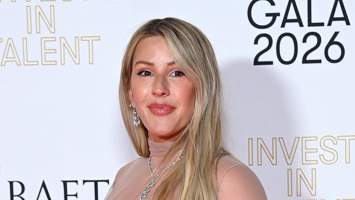 Pregnant Ellie Goulding showcases her baby bump in plunging satin dress as she joins a very leggy Tess Daly and an elegant Joanne Froggatt in leading the stars at BAFTA Invest in Talent Gala