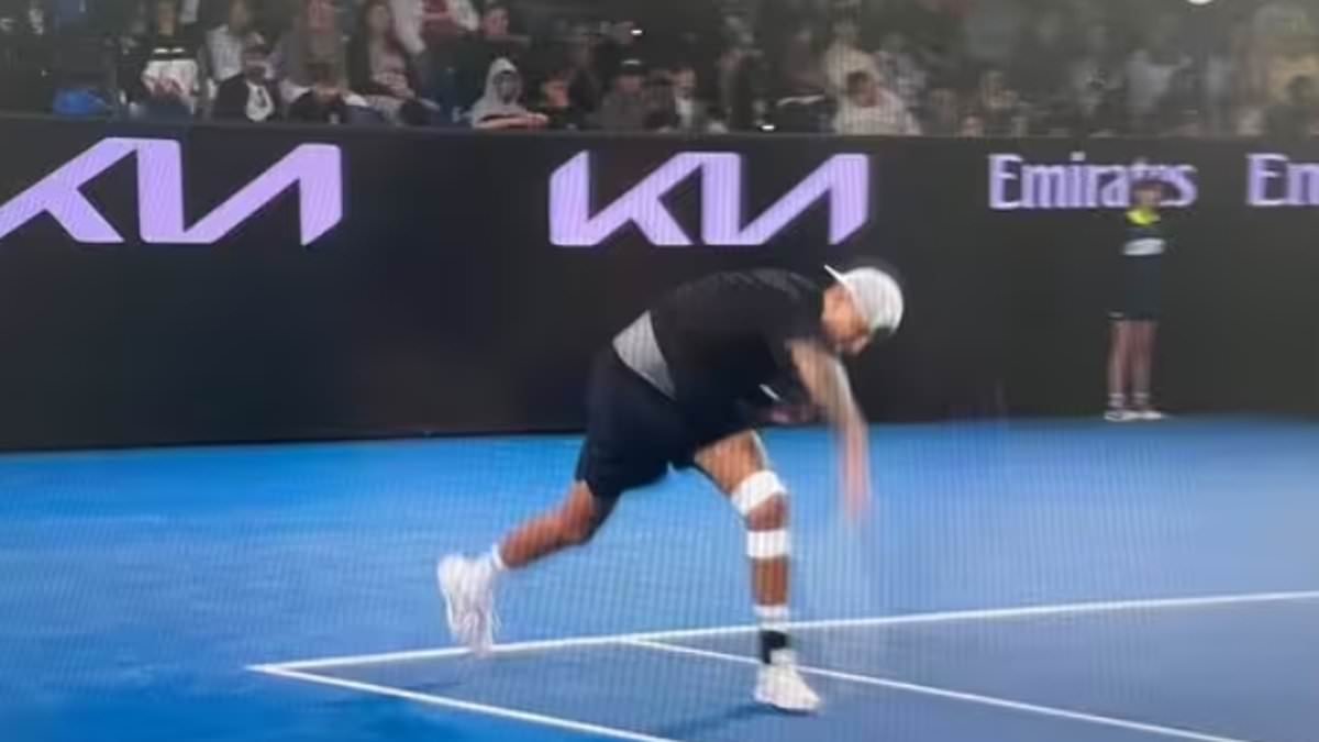 Nick Kyrgios smashes his racket and hits out at rowdy fans as chair umpire fights to control wild Australian Open crowd