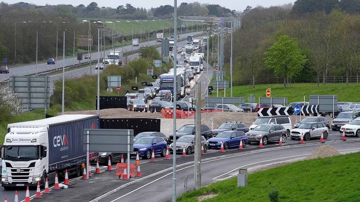 Millions of Brits hit the road for Easter getaway as Storm Dave barrels towards the UK with threat of 90mph winds and snow blizzards