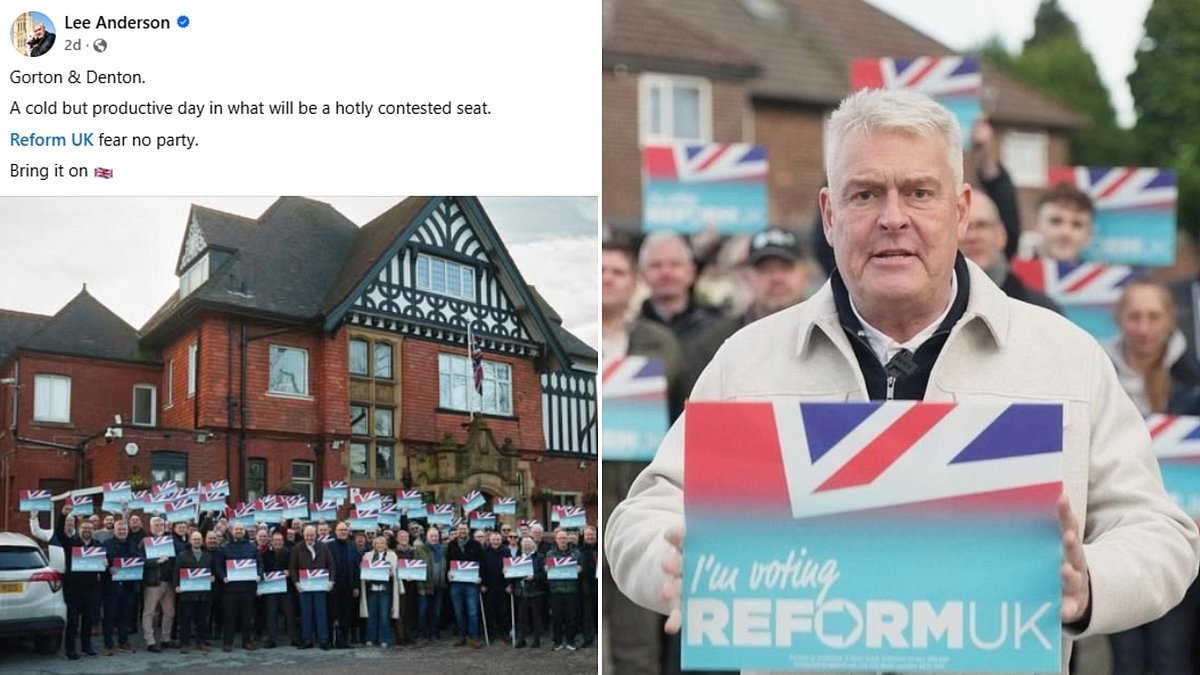 Reform winning here? Farage party kicks off its Gorton by-election campaign with a rally in the wrong constituency