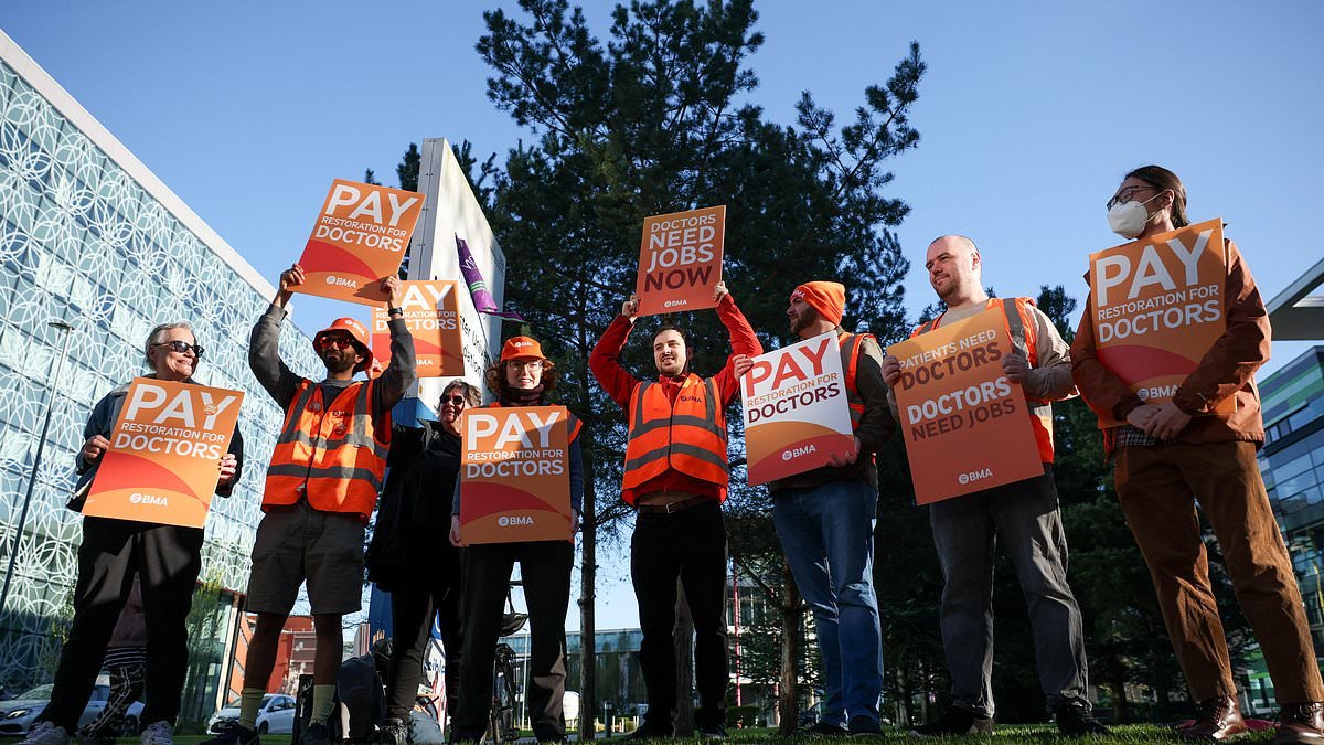 Junior doctors man the picket lines as six-day strike begins - after it was revealed their previous walkouts cost NHS £3billion