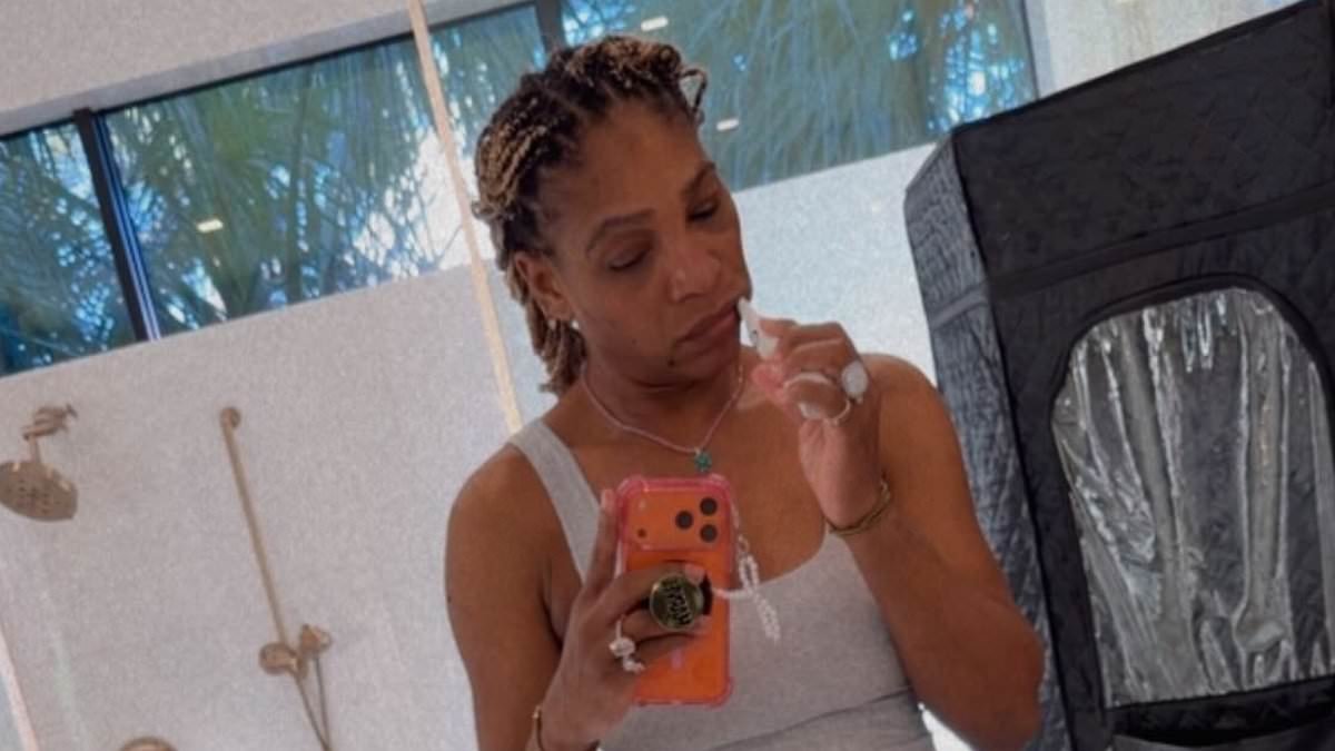 Serena Williams displays her body transformation in underwear and a tank top after sparking backlash for using weight loss drugs