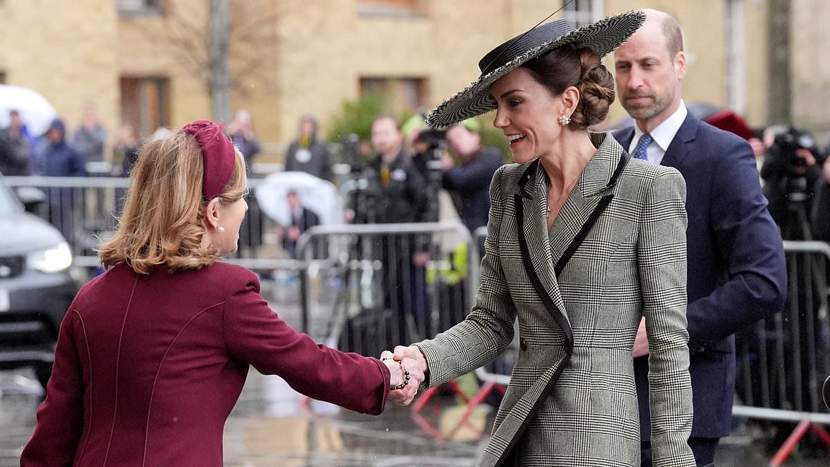 Princess of Wales debuts £2,850 cashmere coat from Suzannah London and £690 straw boater as she attends historic ceremony to enthrone the first female Archbishop of Canterbury