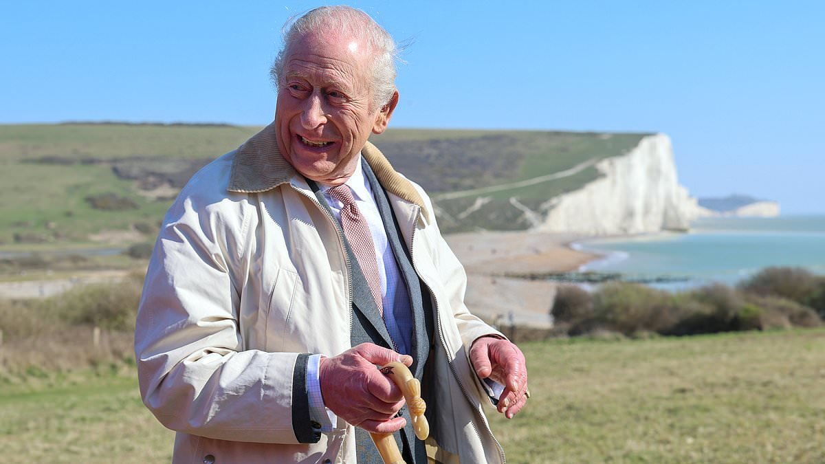 'That's cheating': King jokes with e-bikers as he unveils new Sussex coastal path named in his honour
