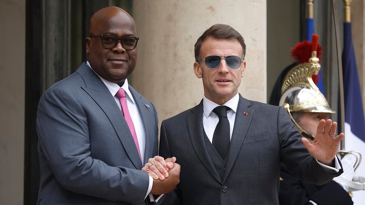'Maverick' Macron is back! French president reprises his £575 Top Gun sunglasses to meet foreign dignitaries (after he boosted the firm's shares by 28%!)