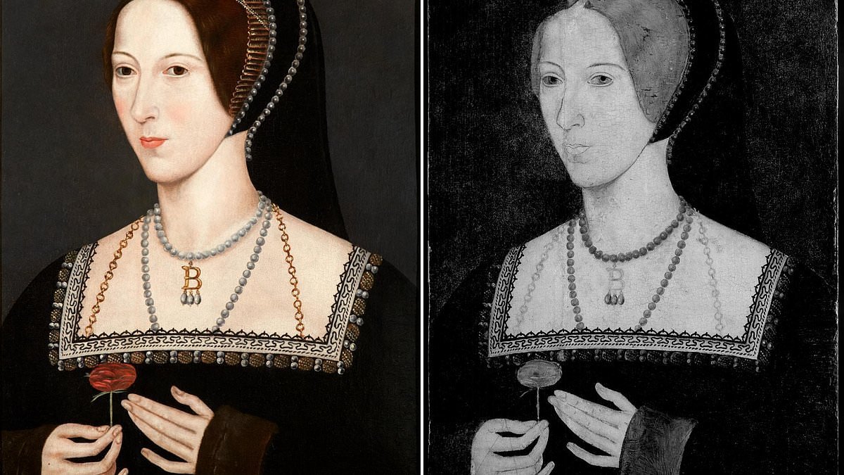 The painting that could finally prove Anne Boleyn's 'sixth finger' was a MYTH: Infrared scan reveals hidden detail in a 400-year-old portrait of King Henry VIII's second wife