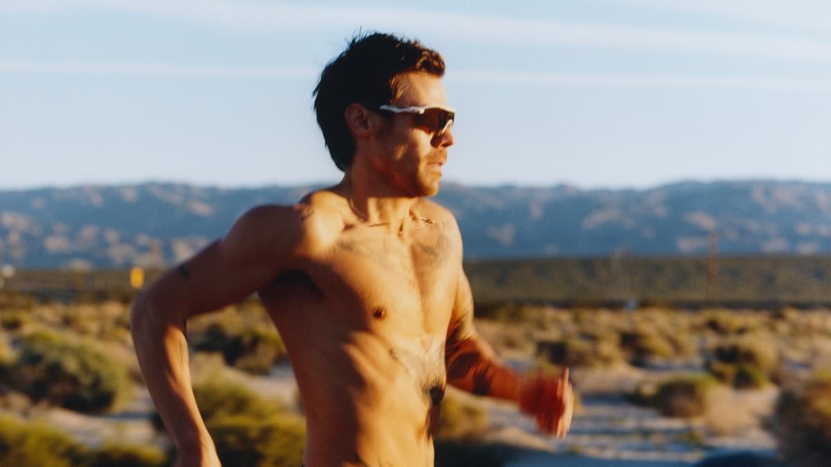 Harry Styles displays his chiselled physique as he poses shirtless on the cover of Runner's World and reveals how running helped him deal with the isolating side of fame