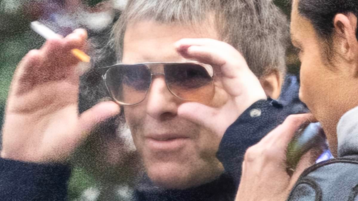 Liam Gallagher proves he's still every inch the Rock 'n' Roll Star as Oasis frontman enjoys a boozy pub crawl with fiancée Debbie Gwyther and his lookalike sons