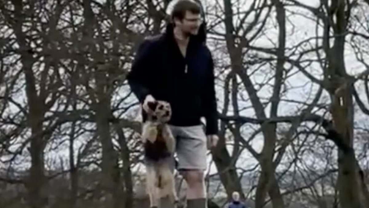 Lib dem council boss is filmed 'scruffing' pet in front of children at park