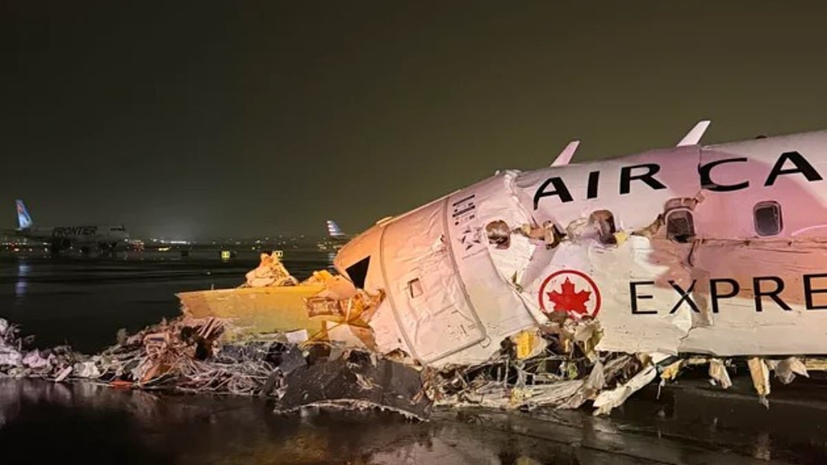 Survivor of Air Canada plane crash shares horrific close-up photos of carnage in aftermath of LaGuardia crash