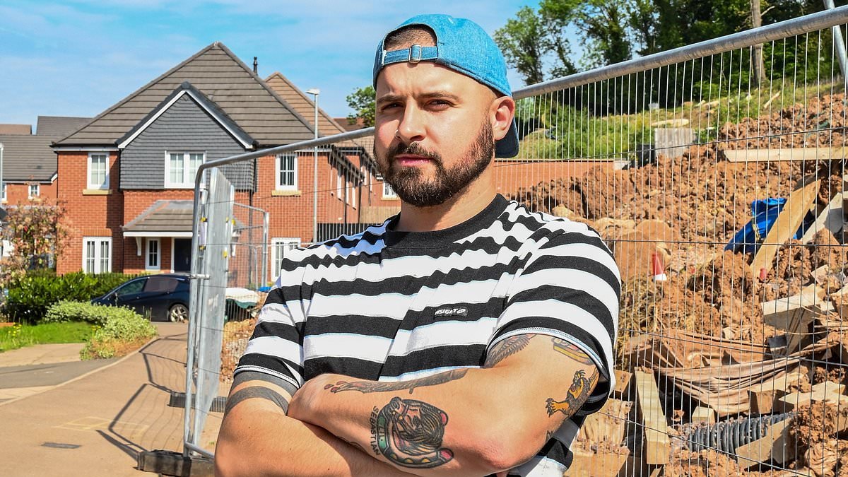 Families' £400,000 newbuild homes are still cut off two years on after two landslides outside their doors