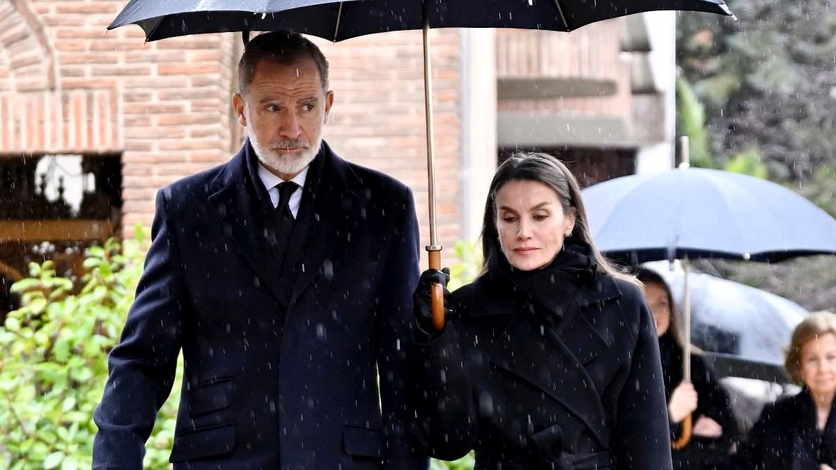 Queen Letizia of Spain and husband King Felipe VI attend prayer service for his aunt Princess Irene of Greece and Denmark who has died aged 83