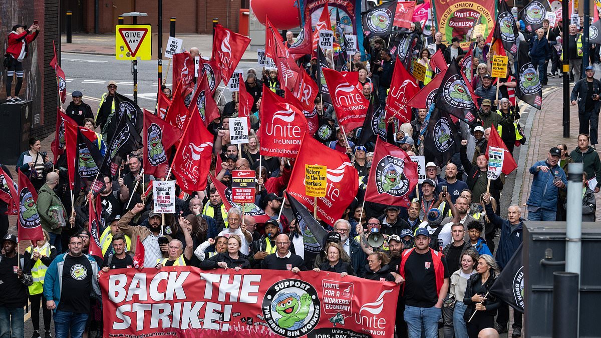 Unite fined £265,000 over Birmingham bin strike - but union boss shrugs off 'pathetic' ruling and claims 'every single penny' will come from cash it was previously going to give to Labour