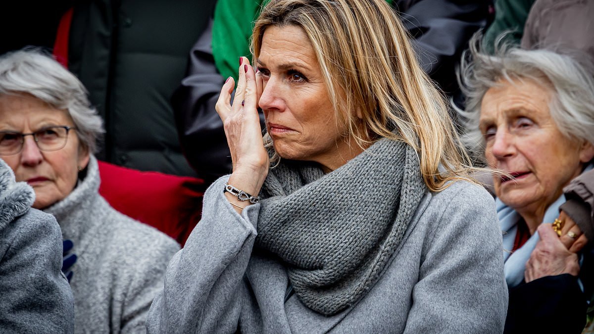Dutch Queen Maxima fights back tears as her daughter Princess Amalia, 22, completes her military training