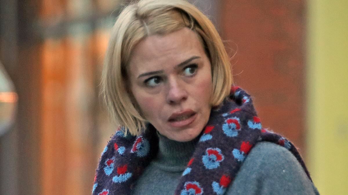 Billie Piper ditches her red hair as she unveils a new blonde bob during a low-key outing in Primrose Hill