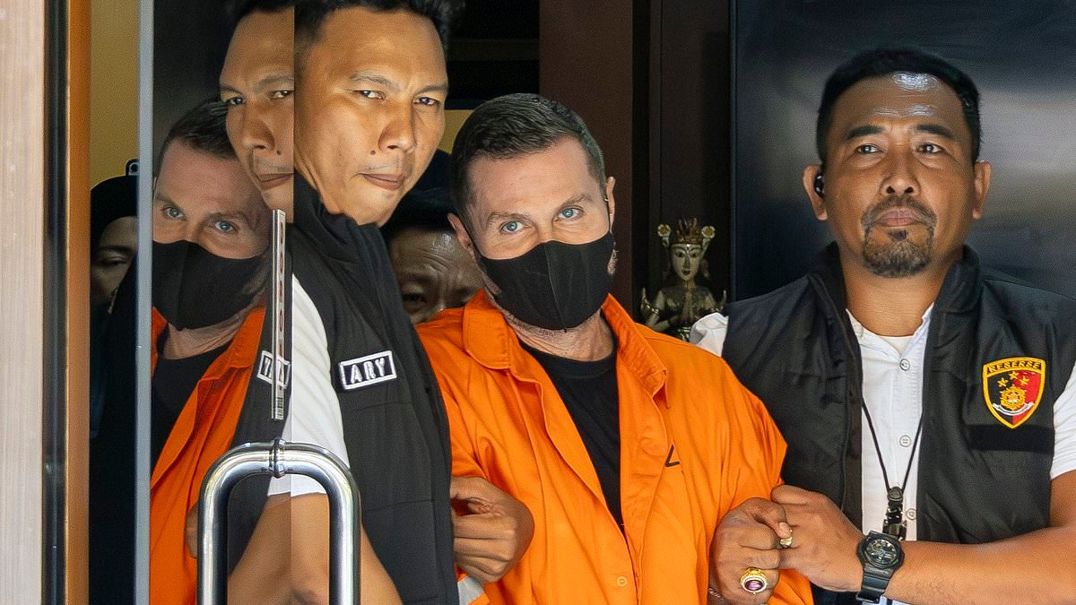 One of Britain's most high-profile gangland figures is paraded in orange jumpsuit in Bali ahead of being deported to the UK