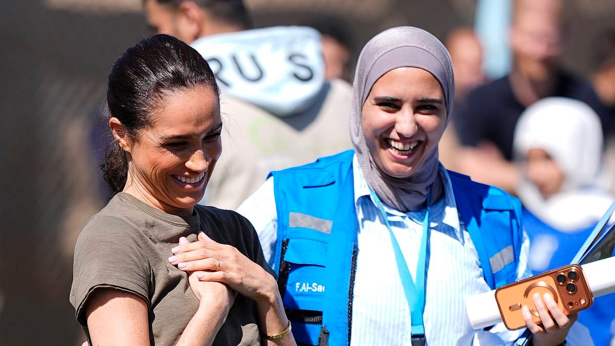 Meghan Markle twins with Angelina Jolie! Duchess channels Hollywood humanitarian with similar outfits and body language during visit to Jordan