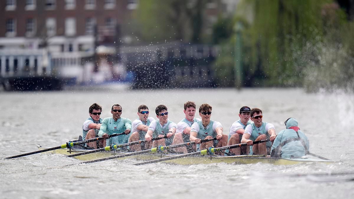 Cambridge University WIN the 171st men's Boat Race in London to continue superb season - after Oxford's women claimed triumph in earlier event