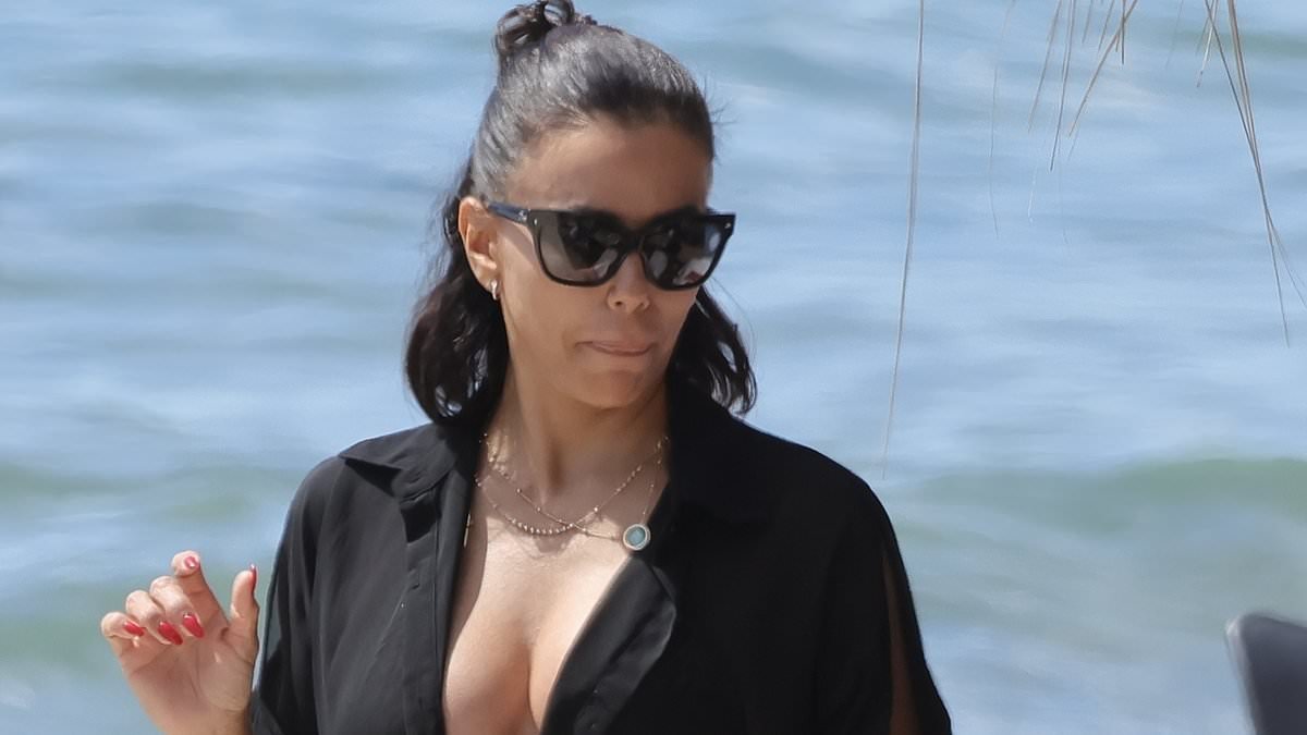 Eva Longoria, 51, gives raunchy display in bikini and sheer top as she packs on PDA with husband José Bastón