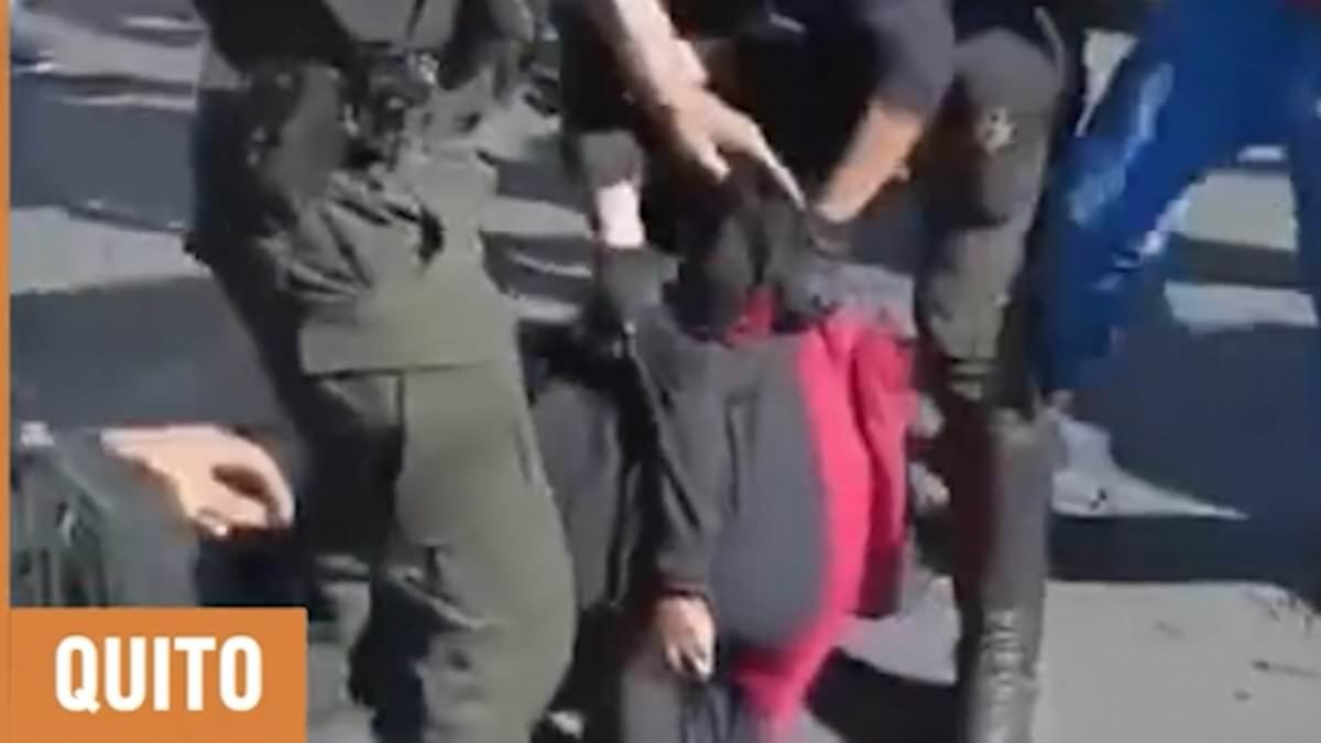 Moment former Ecuador World Cup star Christian Lara is kicked and punched by bystanders after the fallen footballer 'took part in attempted armed robbery'