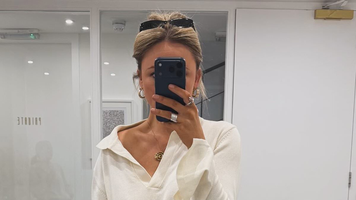 Emily Atack shows off her slimmed-down figure while dress shopping for her wedding to fiancé Alistair Garner after the couple relocated to an idyllic village 15 minutes from her mum