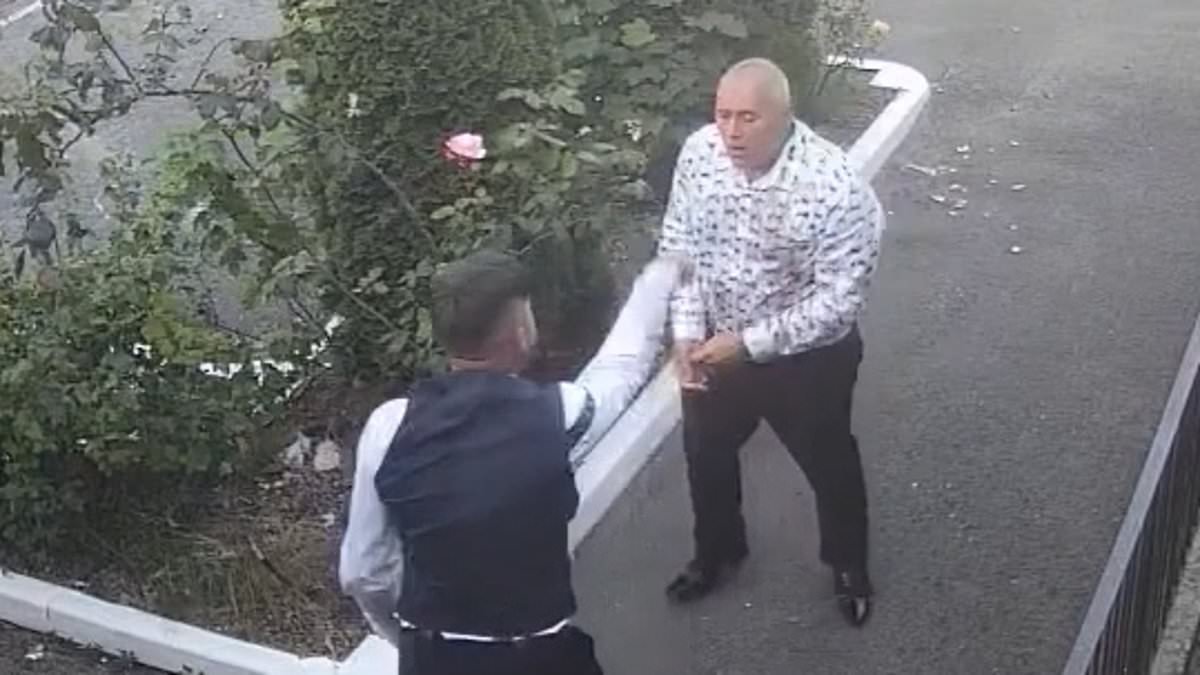 Moment dog groomer is attacked by rival's husband at awards ceremony after beating them to top prize