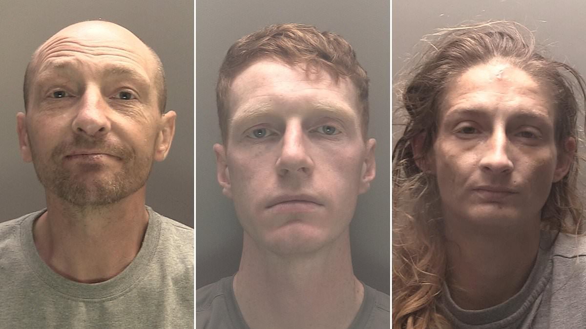 Drug dealers laugh and smile in the dock after they are cleared of murdering innocent elderly couple in arson attack