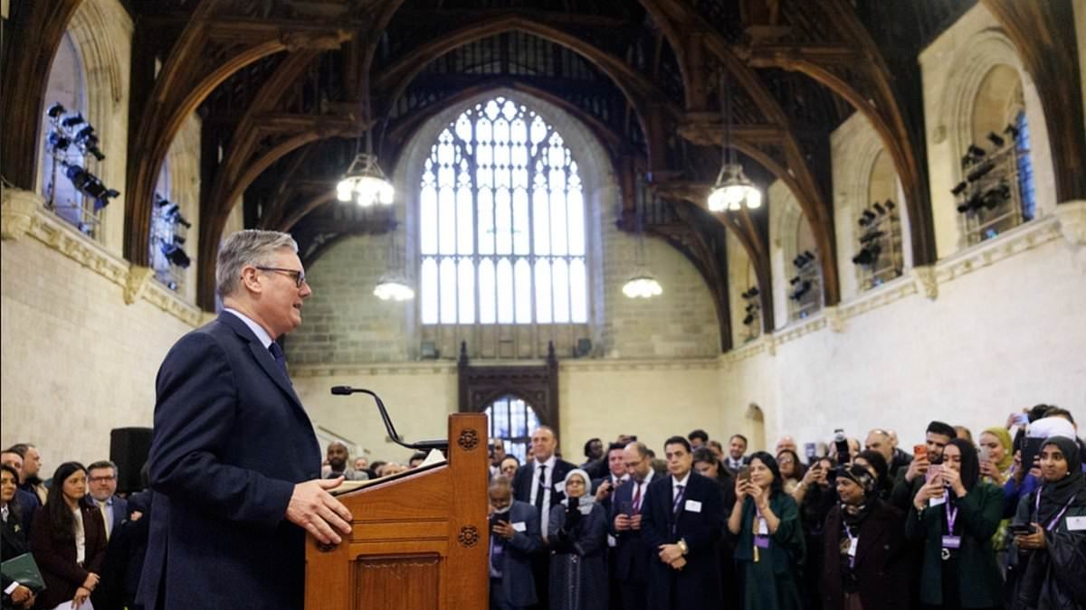 Keir Starmer defies Trump's 'no Churchill' jibe as he tells Muslims breaking Ramadan fast that UK is 'not involved' with Iran attacks and talks up Gaza 'justice'