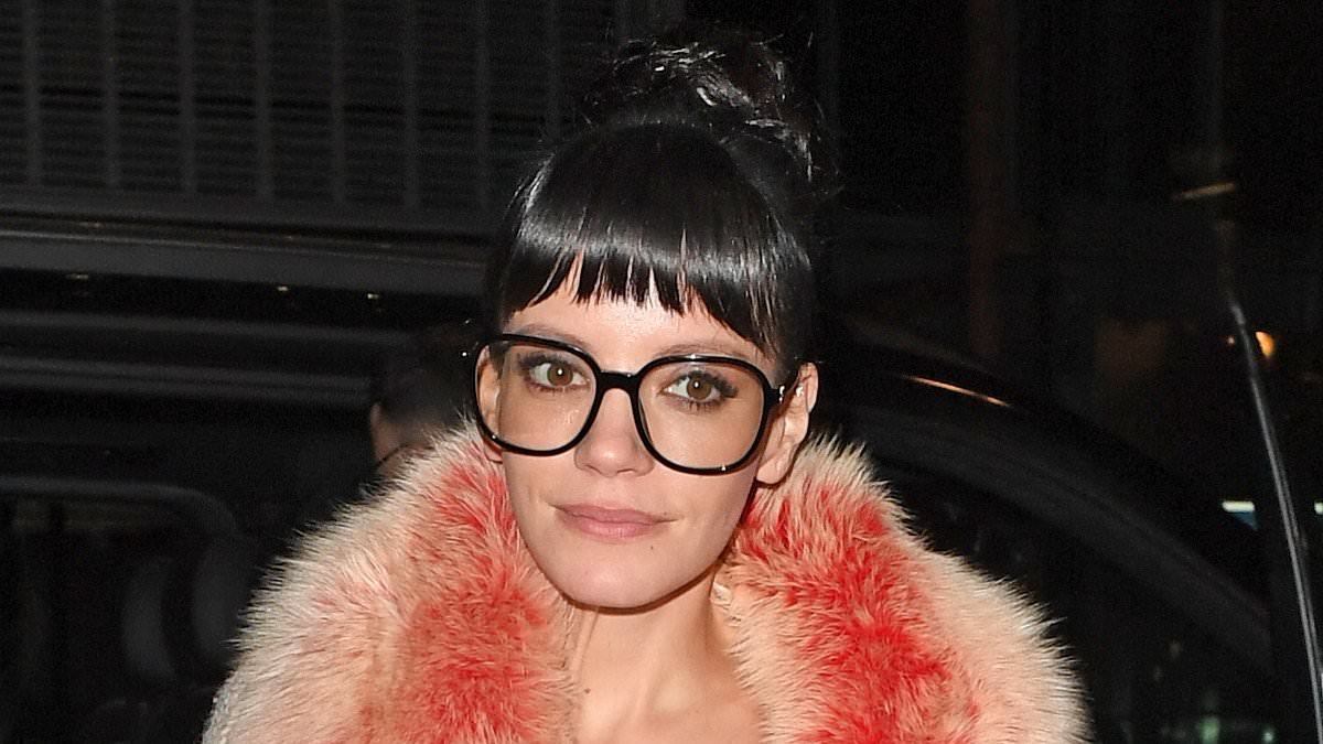 Lily Allen, 40, wows in pink fur lined Chanel coat as she cosies up to her new boyfriend Jonah Freud, 28, after performing her show West End Girl at The London Palladium