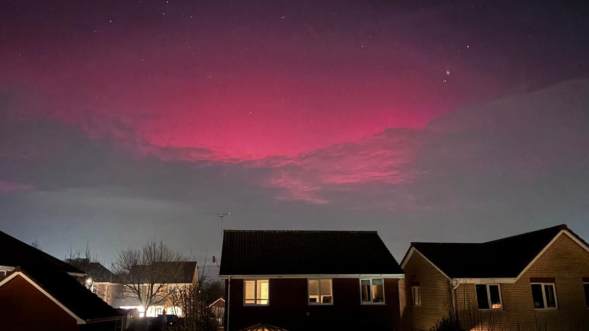 Northern lights dazzle the UK amid aurora 'red alert' but Met Office warns the geomagnetic storm could 'bring widespread chaos'