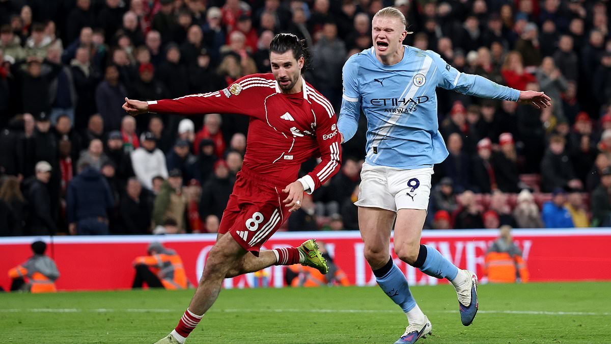 Gary Neville fumes as 'killjoy' VAR disallows Man City goal in chaotic finale against Liverpool after bizarre Dommink Szoboszlai and Erling Haaland incident