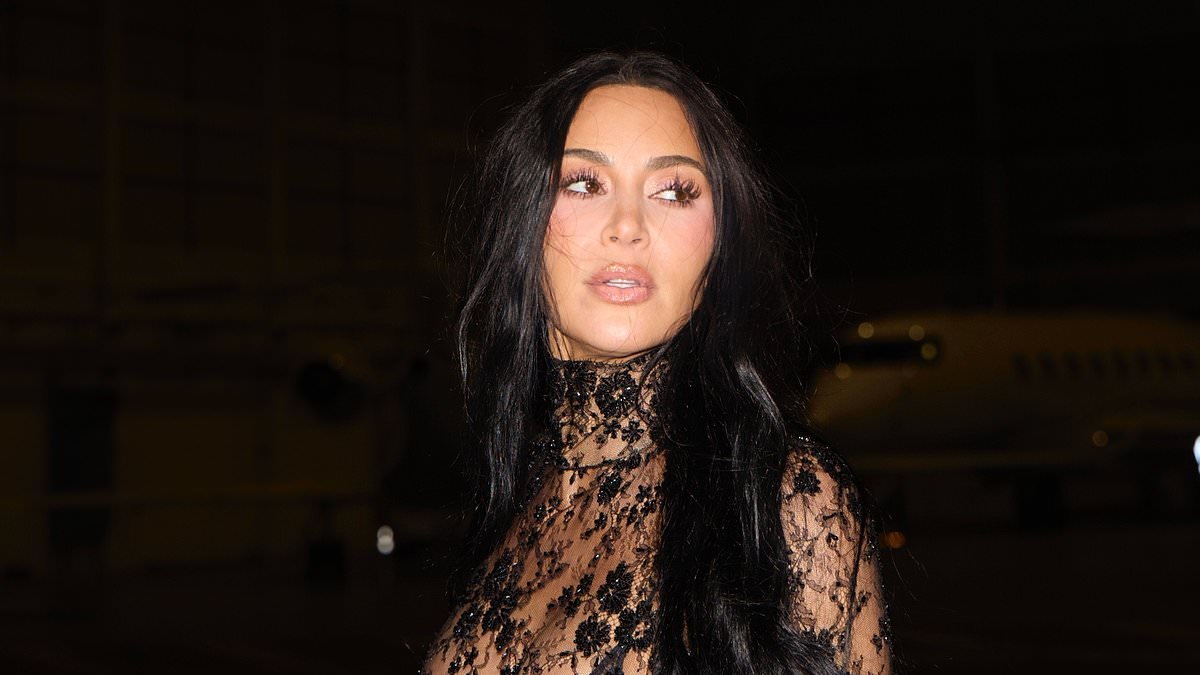 Kim Kardashian steps out in black lace catsuit in Paris amid rumored romance with Lewis Hamilton