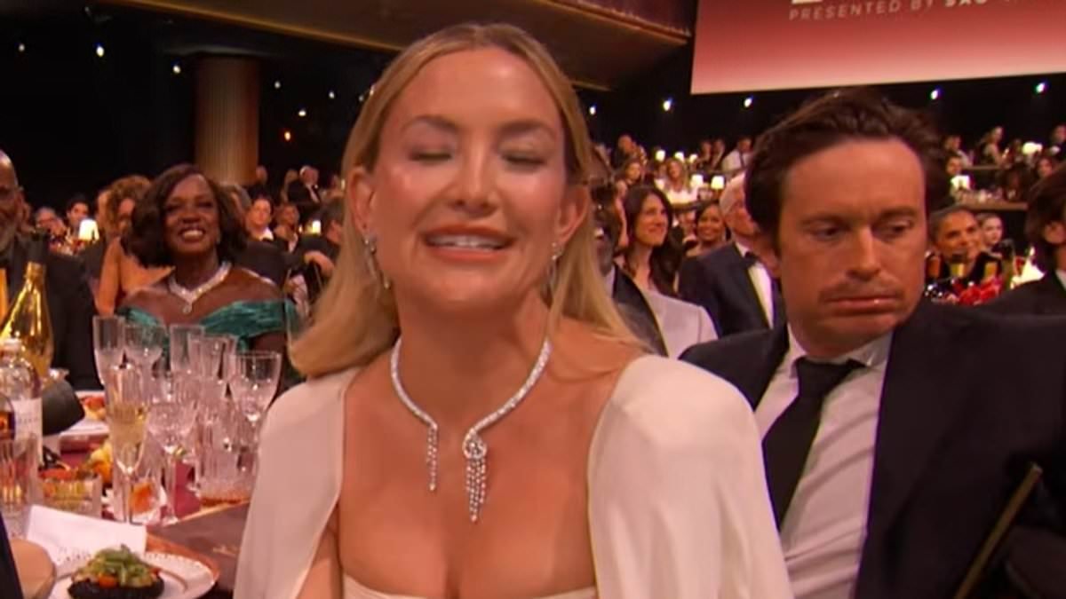 Kate Hudson's brother steals the spotlight during her Actors Awards speech with his hilarious reactions to tales about her 'boy crazy' teen years