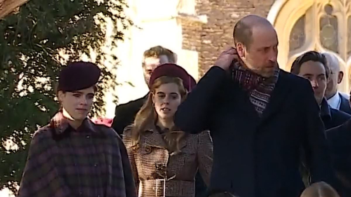 'Awkward' moment William 'avoids' Eugenie during Christmas at Sandringham - as body language expert reveals prince's 'scarfing' diversion tactic