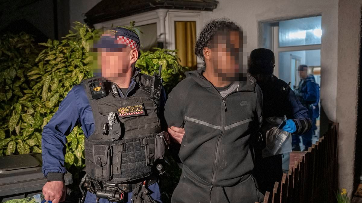 Moment police arrest alleged phone snatching gang that stole £300,000 of devices in dawn raids