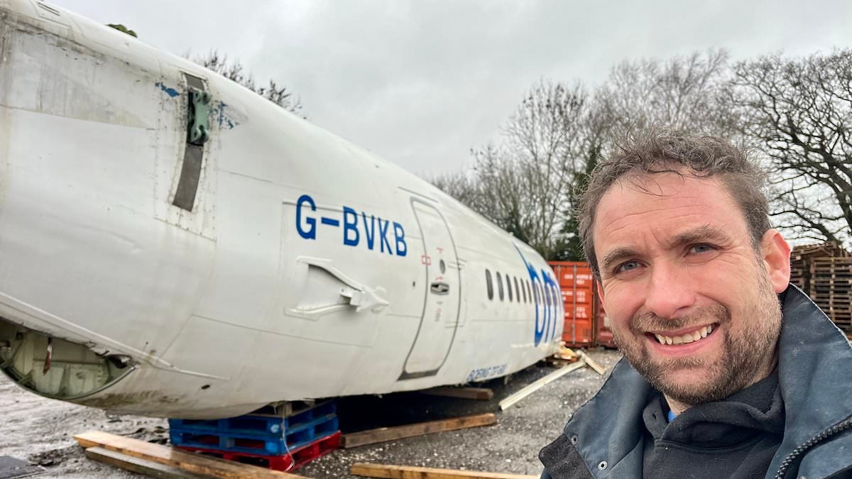 Brit reveals plans to bury a Boeing 737 in his garden to turn it into a fully functional nuclear bunker - after buying it from Facebook Marketplace for £4,000