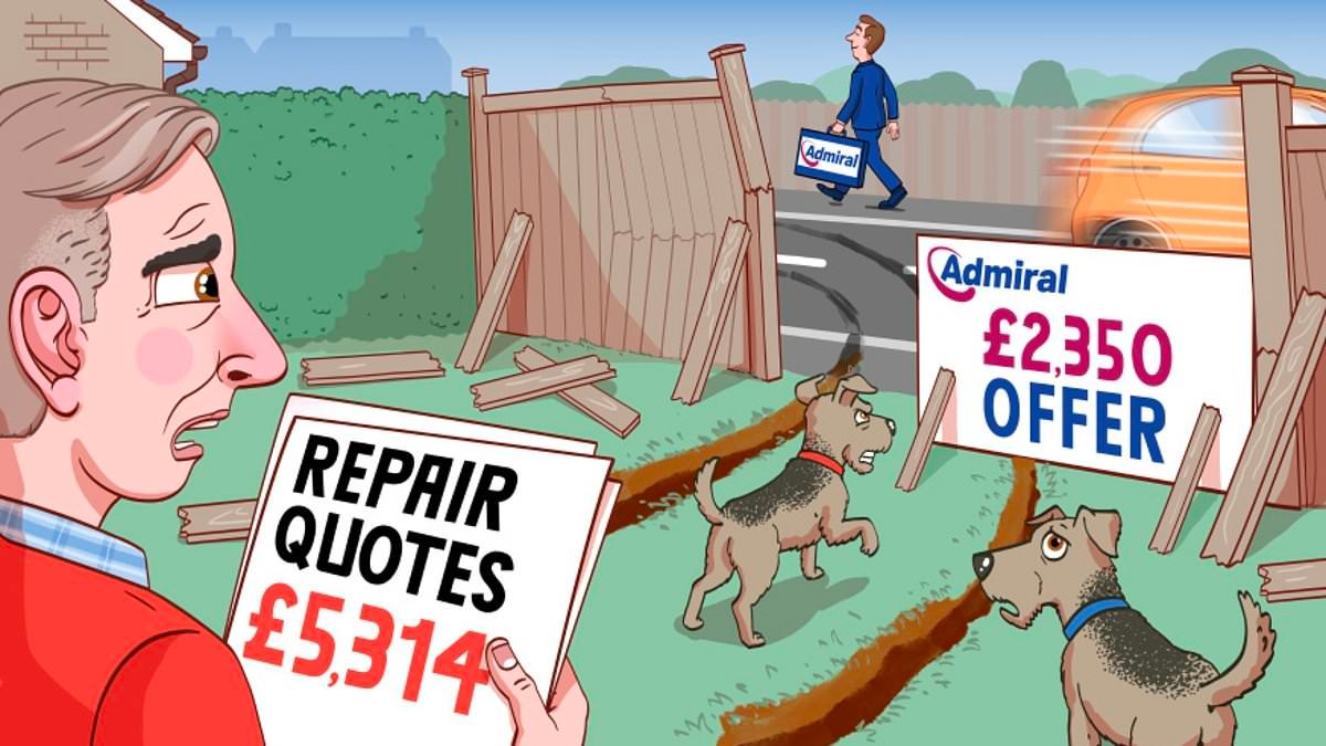 A van hit my fence and flipped over, but the driver's insurer won't pay the full £5,314: SALLY SORTS IT