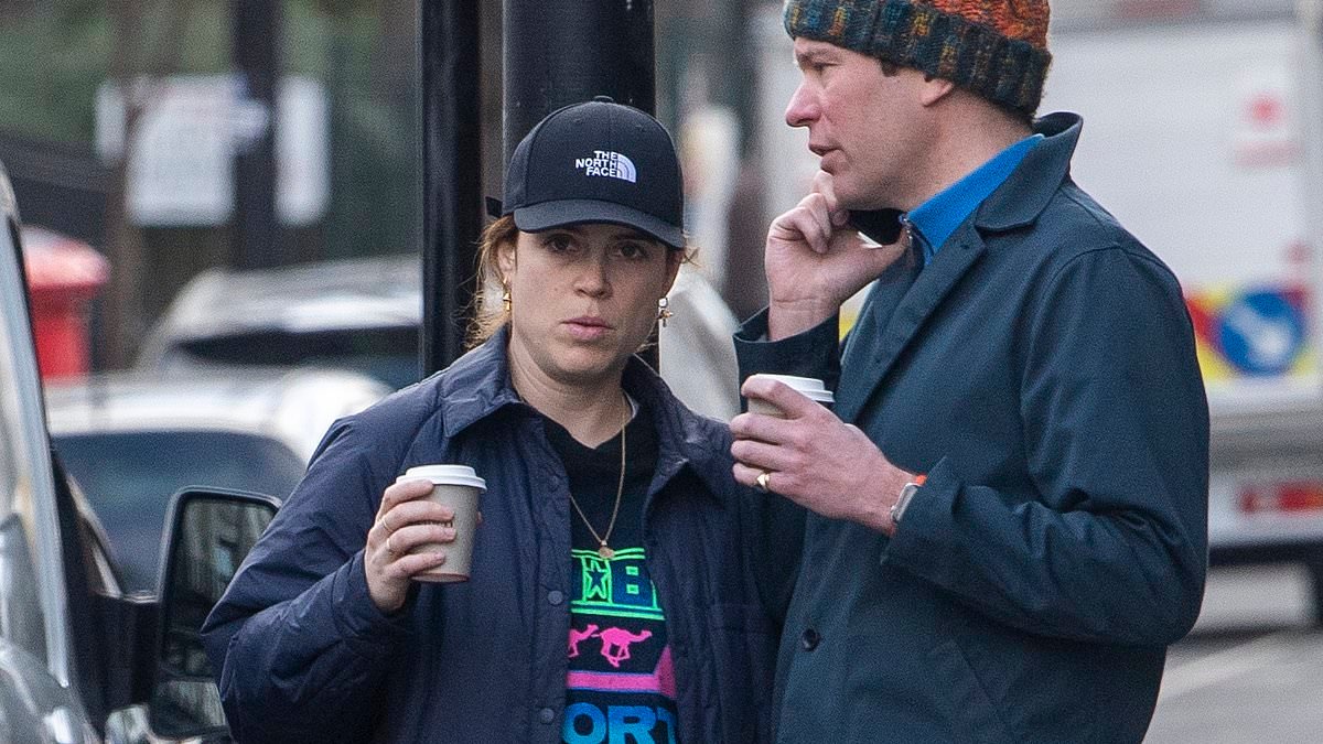 Princess Eugenie is seen for the first time since Andrew's arrest as she joins her husband Jack Brooksbank on day out in London