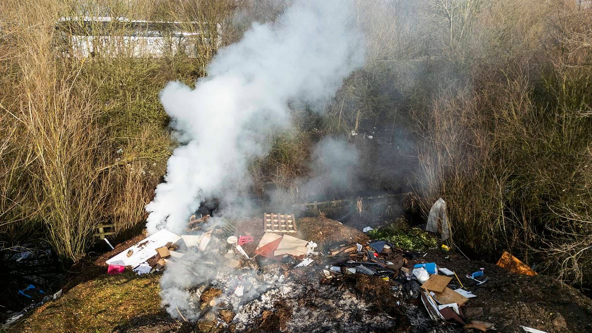 Illegal dump fly tippers accidentally dig up electricity cables supplying GCHQ: Gang left repair bill worth MILLIONS after damaging power lines for spy base and 500,000 homes