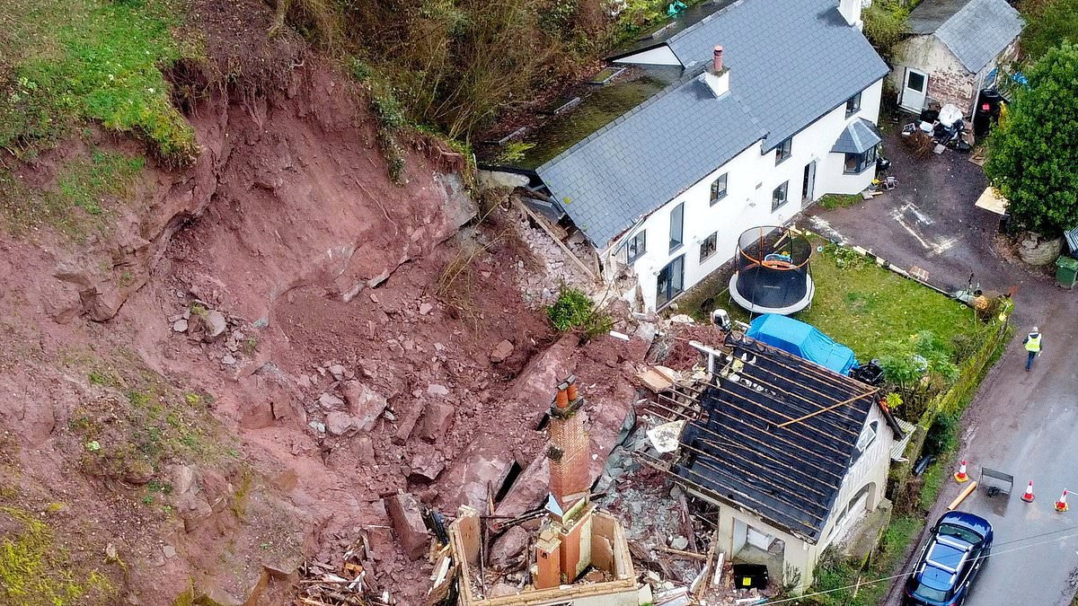 Homeowner survived massive landslide that smashed up his family home because he had gone to the pub for a pint