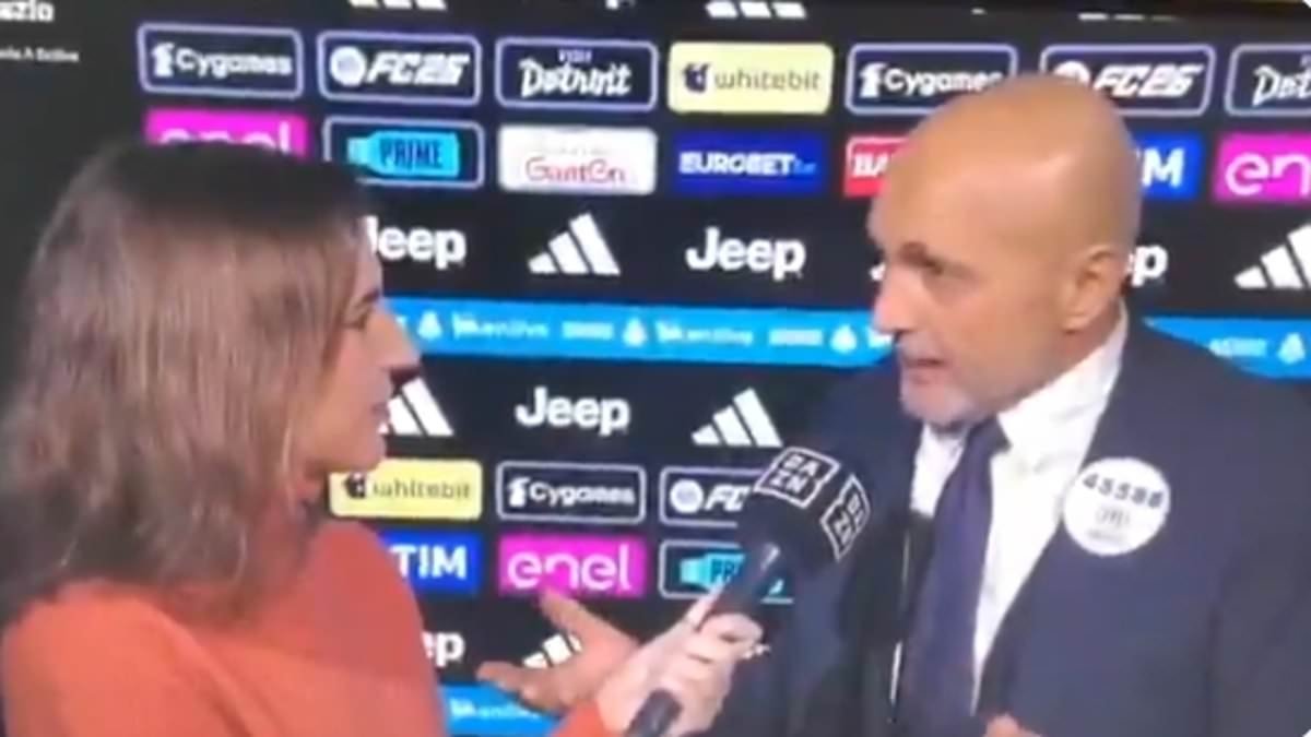 'It's not harassment': Pitchside football reporter sticks up for Juventus manager after he kissed her live on air mid-interview