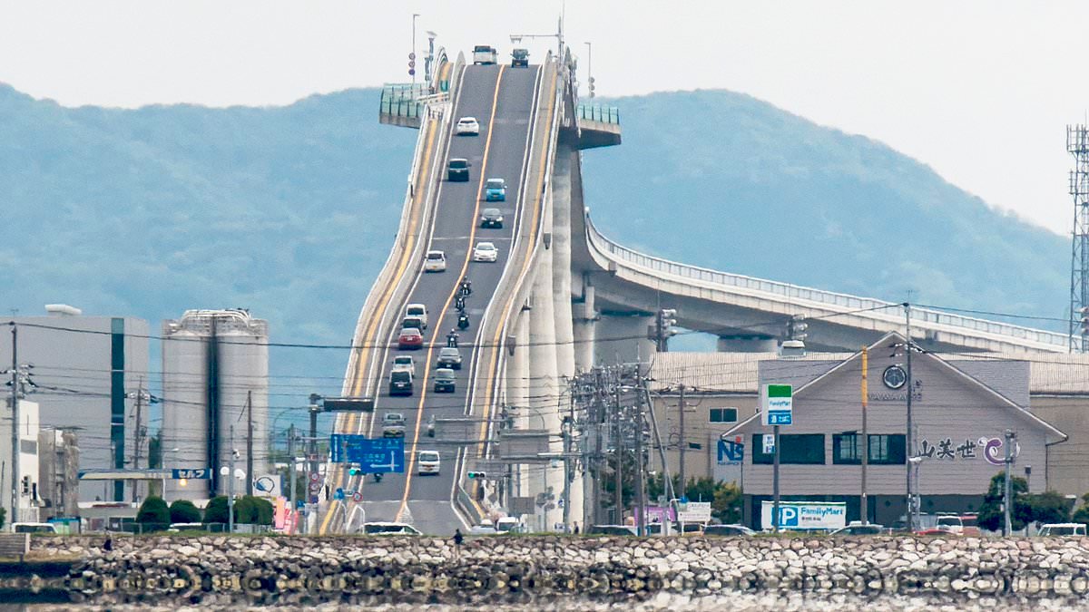 Japan's 'rollercoaster' bridge looks so steep terrified drivers have nightmares about it