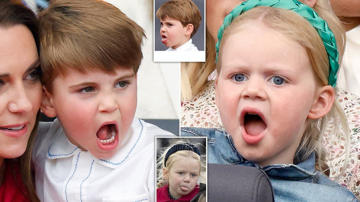 How Prince Louis and Lena Tindall, both seven, perfectly mirror each other's cheeky expressions during royal outings