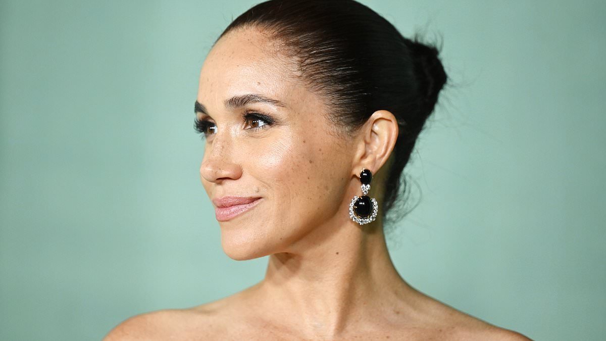 Meghan Markle pairs her $9,000 gown with vintage onyx and diamond jewellery from the 1970s for gala honouring Beyonce's mother