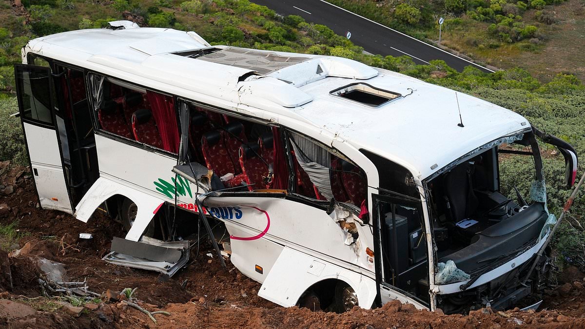 Survivors of bus crash that killed Brit in the Canary Islands tell of scenes like a 'horror movie' and passengers 'hanging upside down by their seatbelts'