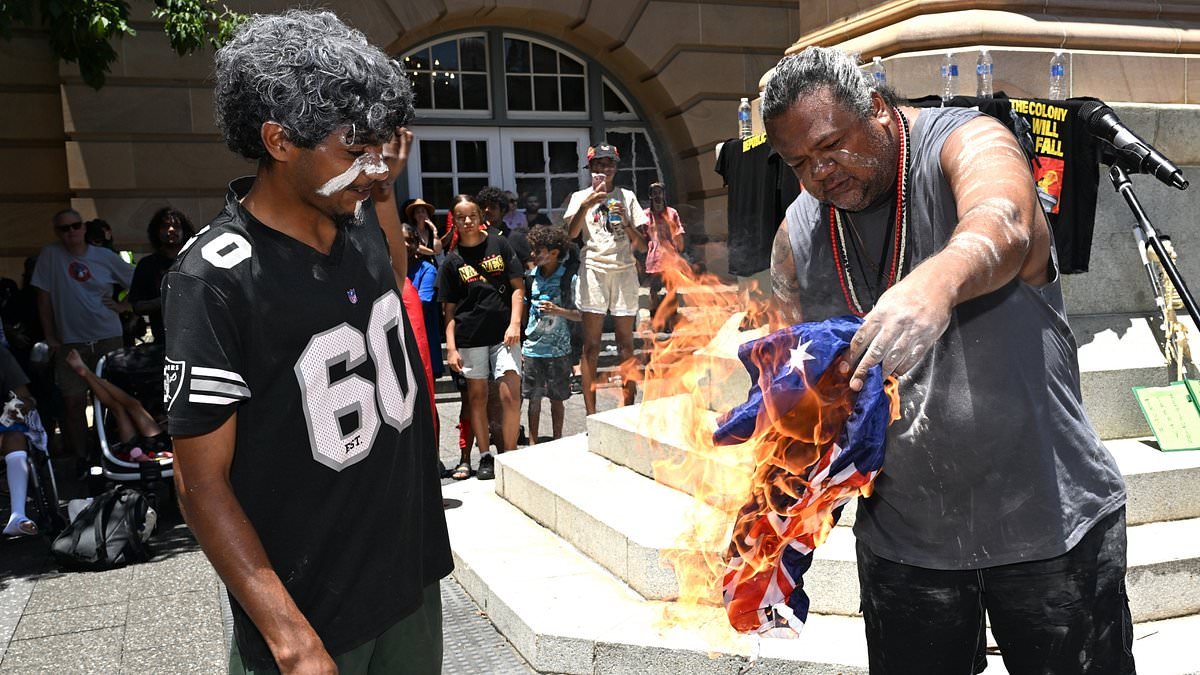 Australia Day 2026 LIVE updates: Invasion Day protester BURNS Australian flag and neo-Nazis are busted hiding in the crowd at anti-immigration rally - as cops are forced to swoop on confrontation between rival demonstrators