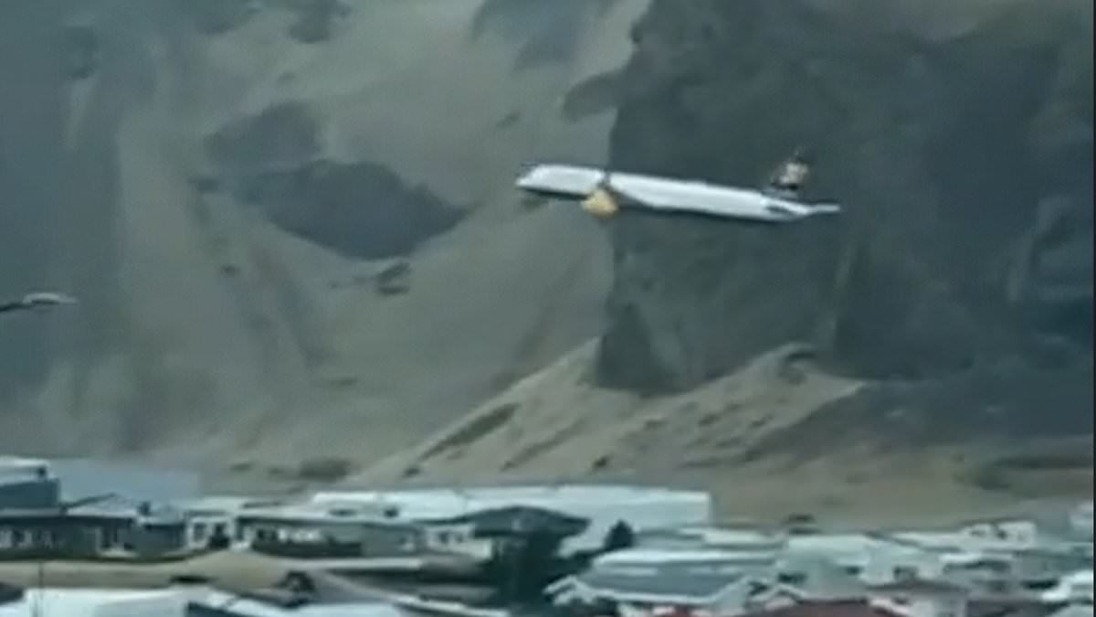 Passenger jet pilot sparks fury in Iceland after flying Boeing 757 at 'alarmingly low' 100m above childhood village to celebrate his retirement