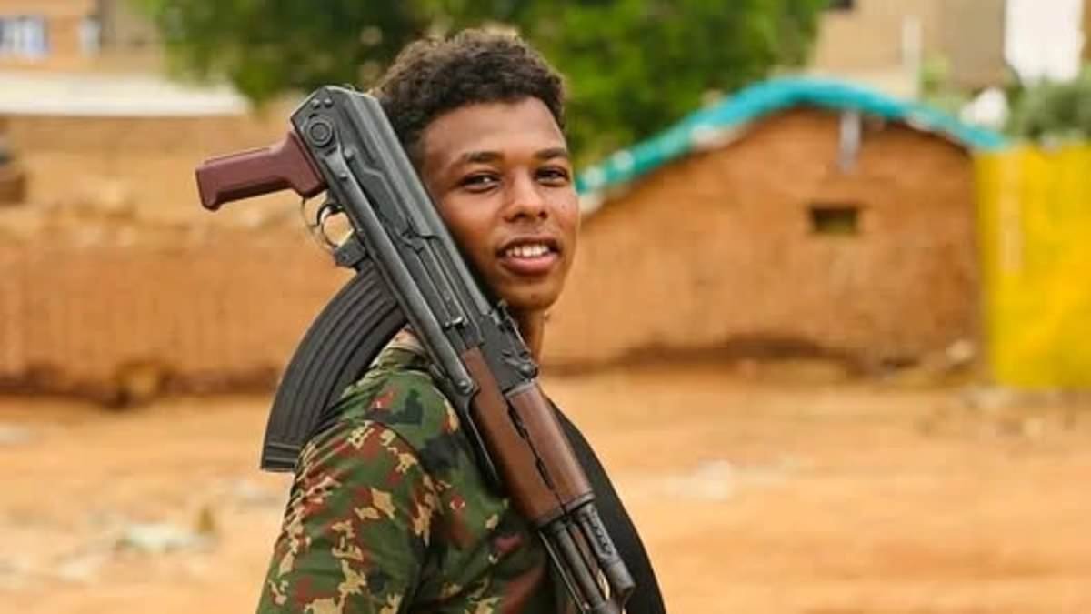The child soldiers smiling as they head to certain death fighting in Sudan's genocidal civil war after being lured to join government forces by social media videos