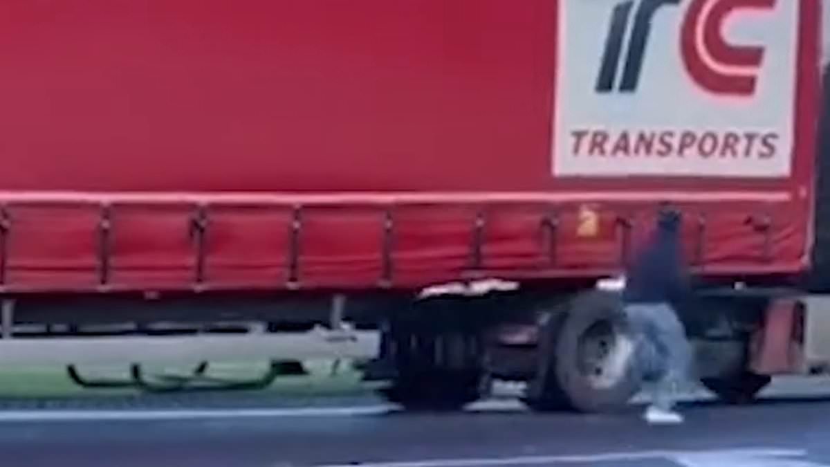 Migrants share video tutorials on how to sneak into Britain: Footage from northern France teaches asylum seekers to jump onto moving lorries without drivers realising